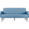 Canapé trois places meet® by Paperflow LISBOA, revêtement en similicuir bleu résistant aux désinfectants, piétement noir, L 1590 x P 550 x H 430 mm