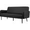 Canapé trois places meet® by Paperflow LISBOA, revêtement en similicuir noir résistant aux désinfectants, piétement noir, L 1590 x P 550 x H 430 mm