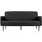 Canapé trois places meet® by Paperflow LISBOA, revêtement en similicuir noir résistant aux désinfectants, piétement noir, L 1590 x P 550 x H 430 mm
