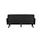 Canapé trois places meet® by Paperflow LISBOA, revêtement en similicuir noir résistant aux désinfectants, piétement noir, L 1590 x P 550 x H 430 mm