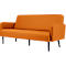 Canapé trois places meet® by Paperflow LISBOA, revêtement en similicuir orange résistant aux désinfectants, piétement noir, L 1590 x P 550 x H 430 mm