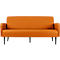 Canapé trois places meet® by Paperflow LISBOA, revêtement en similicuir orange résistant aux désinfectants, piétement noir, L 1590 x P 550 x H 430 mm