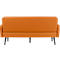 Canapé trois places meet® by Paperflow LISBOA, revêtement en similicuir orange résistant aux désinfectants, piétement noir, L 1590 x P 550 x H 430 mm