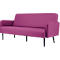 Canapé magenta, lignes épurées, pieds noirs. Design moderne.