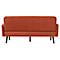 Canapé trois places meet® by Paperflow LISBOA, revêtement en tissu couleur rouille, piétement noir, L 1760 x P 815 x H 830 mm