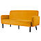 Canapé trois places meet® by Paperflow LISBOA, revêtement tissu safran, piétement noir, L 1760 x P 815 x H 830 mm