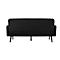 Canapé trois places meet® by Paperflow LISBOA, revêtement velours noir, piétement noir, L 1590 x P 550 x H 430 mm