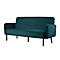 Canapé trois places meet® by Paperflow LISBOA, revêtement velours vert, piétement noir, L 1760 x P 815 x H 830 mm