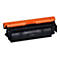 Eine schwarze Canon-Druckerpatrone mit orangefarbenem Deckel. Beschriftung: Canon, Modellnummer.