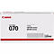 Weiße Canon-Tintenpatrone Cartridge 070. Aufschrift Canon, LBP240 und MF460 Serie.