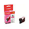 Eine magenta Canon Druckerpatrone und ihre Verpackung vor weißem Hintergrund. Beide zeigen "3e" und "Magenta" an.