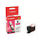Eine Canon Druckerpatrone, magenta, mit Verpackung und separater Patrone. Auf der Verpackung steht Canon, Magenta, 6 und weitere Informationen.