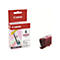 Eine Canon-Tintenpatrone PhotoMagenta BCI-6PM in geöffneter roter Verpackung und daneben die Patrone selbst.