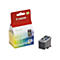 Eine Canon-Tintenpatrone (CL-41 Color) und ihre Verpackung. Aufdrucke: Canon, 41, ChromaLife 100.