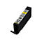 Gelbe Canon Tintenpatrone, Modell 581, mit schwarzem Gehäuse. Auf der Patrone sind Logos und Informationen aufgedruckt.