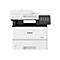 WeiÃŸer Canon-Multifunktionsdrucker mit Touchscreen. Das GerÃ¤t hat mehrere PapierfÃ¤cher und einen Scanner.