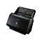 Schwarzer Canon-Scanner mit geöffneter Klappe, blaue LED.