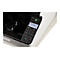 Detailaufnahme eines Druckers. Schwarzes Bedienfeld mit Display und Tasten, darunter Start und Stopp. Text auf dem Display.