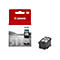 Eine Canon Tintenpatrone PG-512 Black in einer roten Verpackung, daneben die Patrone selbst.