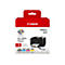 Canon Maxify Multipack PGI-1500XL mit Tintenpatronen in Schwarz, Cyan, Magenta und Gelb auf weißem Hintergrund.