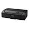 Schwarzer Canon Drucker PRO-200, auf weißem Hintergrund, mit einem Farbbildschirm und Bedientasten.