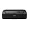 Schwarzer Canon PRO-200S Drucker, Detailansicht mit Bildschirm, Knöpfen und Canon-Logo.
