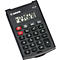 Schwarzer Taschenrechner mit Display, Canon-Logo, Tasten mit Zahlen und Funktionen, Ziffernanzeige: 12345678.