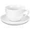 Cappuccinotassen-Set BISTRO, 6 Tassen & Unterassen, jeweils 0,3 l, H 71 mm, Porzellan, weiß