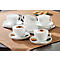 Cappuccinotassen-Set BISTRO, 6 Tassen & Unterassen, jeweils 0,3 l, H 71 mm, Porzellan, weiß