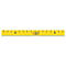 Yellow measuring tape with black lines and numbers. Black arrows at the ends, lettering '0/60'.