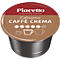 Capsule de café Piacetto Cafissimo Caffè Crema avec couvercle marron et logo blanc sur fond sombre.