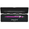 Pens in an open white box: black on top, pink below. Text "CARAN D'ACHE Geneve".