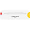 White pen on white packaging with the CARAN D'ACHE logo. Yellow label on the right, Swiss flag on the left.