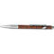 Pen with brown patterned shaft and silver clip.