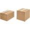 Two brown cardboard boxes on a white background.