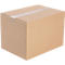 Cardboard box sealed with tape. Brown color, rectangular shape.
