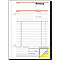 Carnet de factures SD033 sigel®, format A6 portrait, 2 x 40 feuilles, papier autocopiant