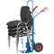 Carretilla para sillas/apiladora, carga máx. 300 kg, neumáticos de goma maciza