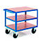 Carrito de transporte con mesa, 3 superficies de carga 850 x 500 mm, capacidad de carga 500 kg, para fabricación y taller