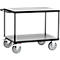 Carrito de transporte con mesa «Grey Edition», acero/madera, 2 niveles, L 1000 x An 600 mm, hasta 600 kg, gris antracita/gris medio