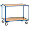 Carrito de transporte con mesa, ligero, 2 niveles, L 1000 x An 600 mm, hasta 300 kg, acero/madera, azul