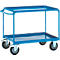 Carro con estantes 4820, con 2 estantes, acero, L 850 x A 500 mm, capacidad de carga 400 kg, azul