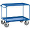 Carro con estantes 4822, con 2 estantes, acero, L 1100 x A 700 mm, capacidad de carga 400 kg, azul