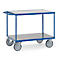 Carro de mesa fetra®, 2 estantes, ruedas giratorias y fijas, hasta 600 kg, superficies de carga de PVC duro con L 1000 x A 700 mm