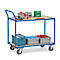 Carro de mesa ligera fetra, acero, azul, 2 estantes, L 1000 x A 700 mm, hasta 300 kg