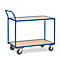 Carro de mesa ligera fetra, acero, azul, 2 estantes, L 1200 x A 800 mm, hasta 300 kg