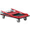 Carro de plataforma Schäfer Shop Pure, asa de empuje plegable, revestimiento antideslizante, ruedas giratorias y fijas, hasta 150 kg, L 725 x A 475 x A 835 mm, rojo-negro