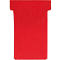 Cartes T Franken, pour tableau à fiches, taille 2, largeur tête 60 mm, largeur pied 48 mm, hauteur 84 mm, rouge