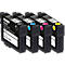 Quatre cartouches d'encre KMP noires en noir, cyan, magenta et jaune pour Epson 603XL.
