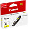Cartouche d'encre originale Canon CLI-531Y (6121C001), jusqu'à 515 pages, pack individuel, jaune